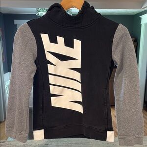 Nike Black and Gray Logo Hoodie